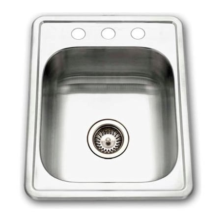 Houzer Houzer A1722-7BS-1 ADA Drop In Stainless Steel 3-Hole Bar/Prep Sink A1722-7BS-1